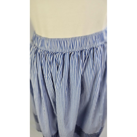 J.Crew Blue White Striped Eyelet Scallop Hem Midi Skirt CA194 Womens Medium NEW - Picture 4 of 8